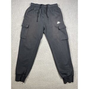 Nike Sportswear Club Fleece Cargo Pants Mens Small Black Joggers CD3129 Pockets